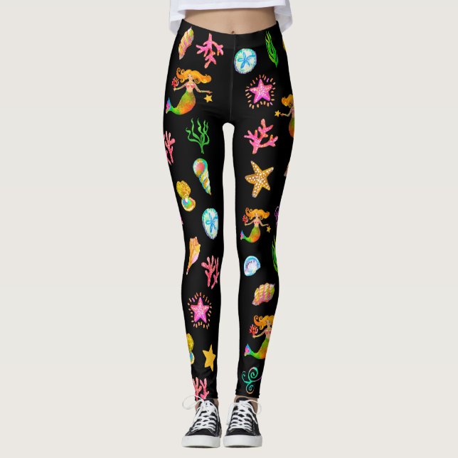 Siren & Snäckskal Strandstämning Leggings (Framsida)