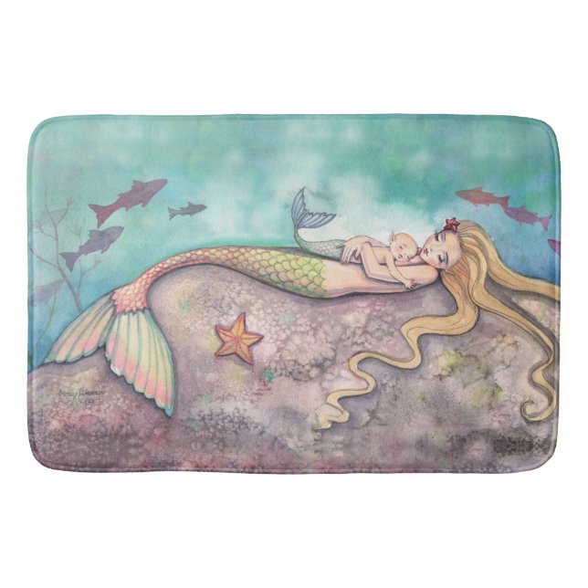 Siren Vaggvisa Sirener Fantasykonst Illustration Badrumsmatta (Framsidan)