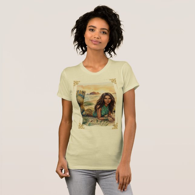 Sirena del Mar de Cortez Akvarell Konsttryck T Shirt (Hel framsida)