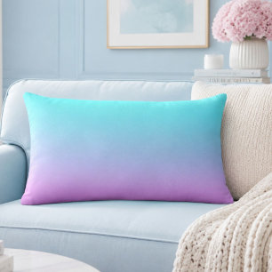 Sirenfärger gradient lila rosa akvatisk ombre lumbarkudde