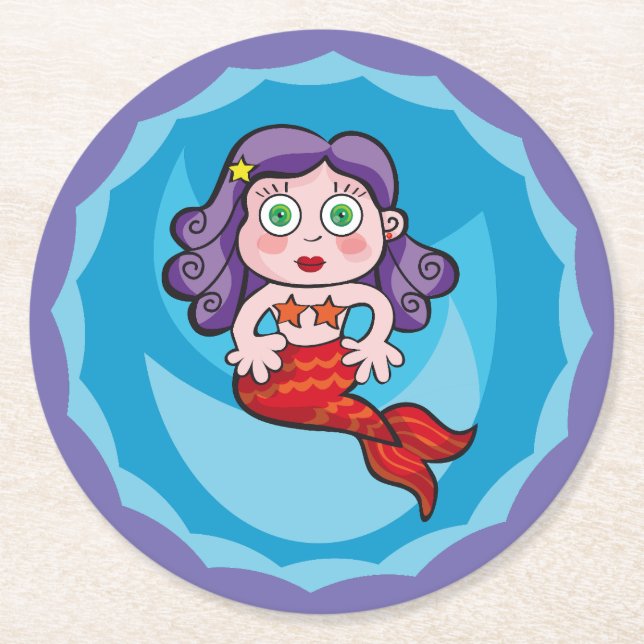 Sirenita de Linda. Sirena, sirena Underlägg Papper Rund (Framsidan)