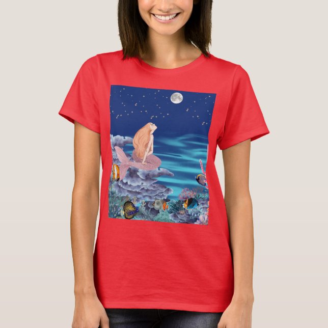 sirenmirando la luna t shirt (Framsida)