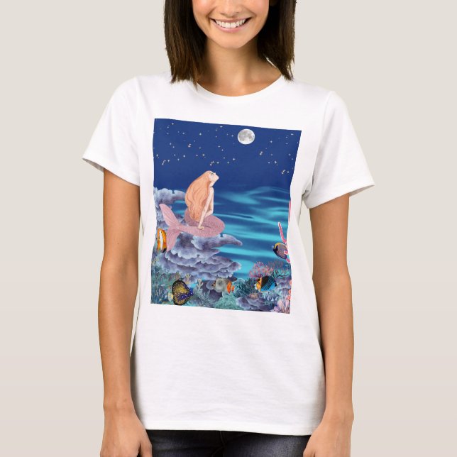 sirenmirando la luna t shirt (Framsida)