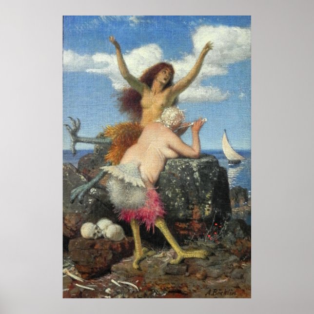 Sirens av Arnold Böcklin Poster (Framsidan)