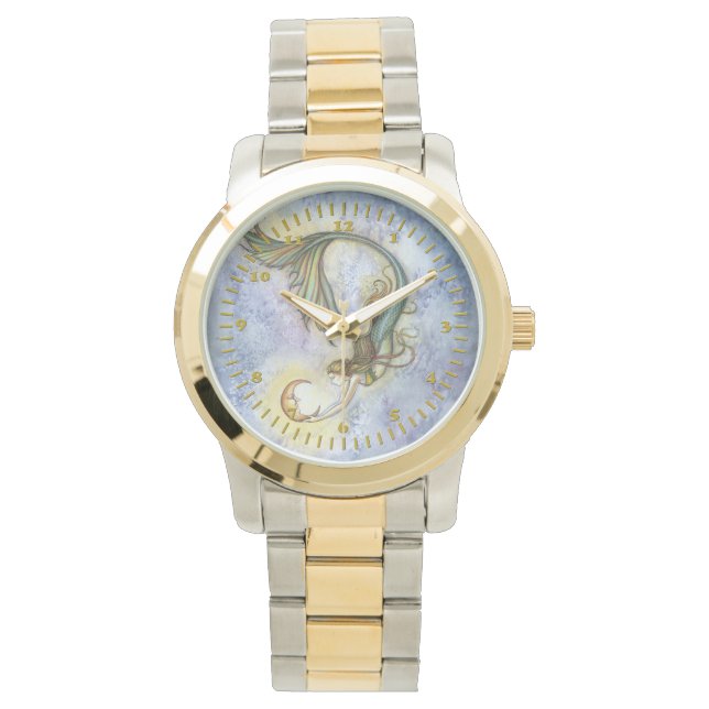 Sirens Måne Fantasykonst Armbandsur (Framsida)
