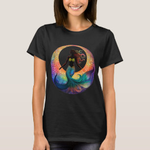 Sirens Mångudinne Silhuett   Färgrik Grafik T Shirt