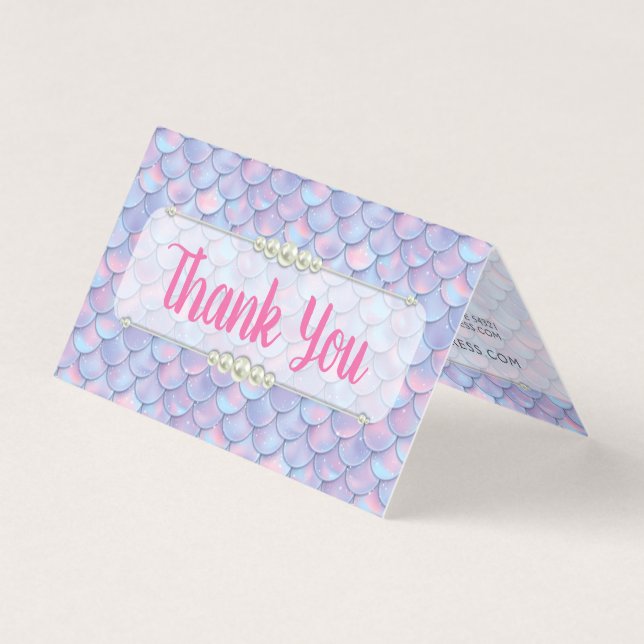 Sirenstjärt Fjäll & Pärl Boutique Butik Tack Kort (Framsida)