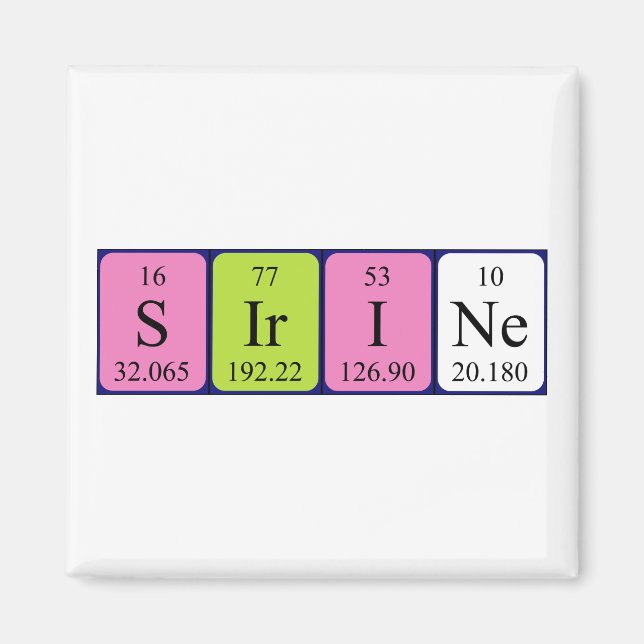 Sirine Periine bord namn magnet (Framsidan)