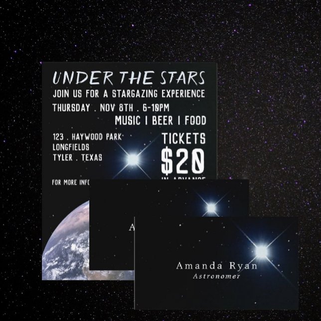 Sirius Star & Earth, Planetarium Event Advertising Flygblad (Skapare uppladdad)
