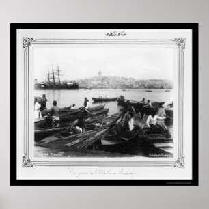 Sirkeci Istanbul hamn, Turkiet 1885 Poster