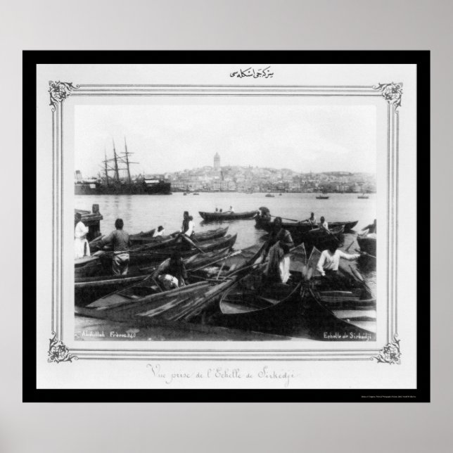 Sirkeci Istanbul hamn, Turkiet 1885 Poster (Framsidan)