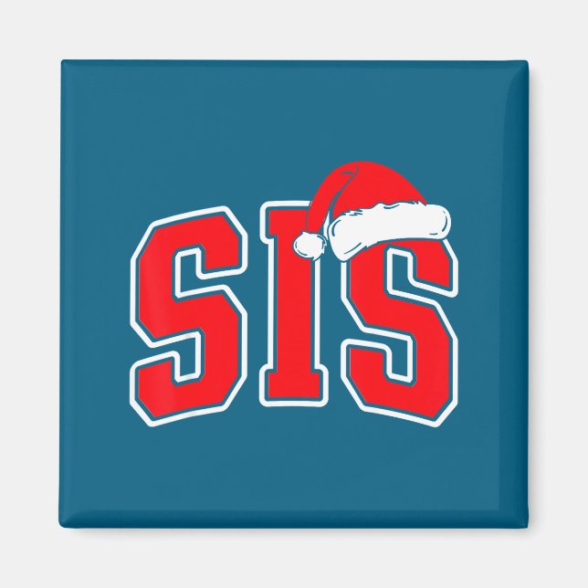 Sis Claus Christmas Matching Family Xmas Pajama Si Magnet (Framsidan)