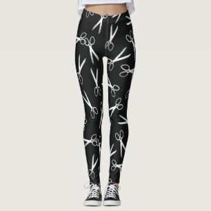 Sisch Mönster Silver & Black Leggings