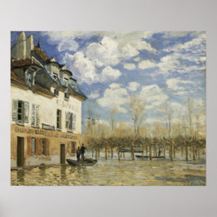 Sisley - Boat in flod at Port Marly Poster