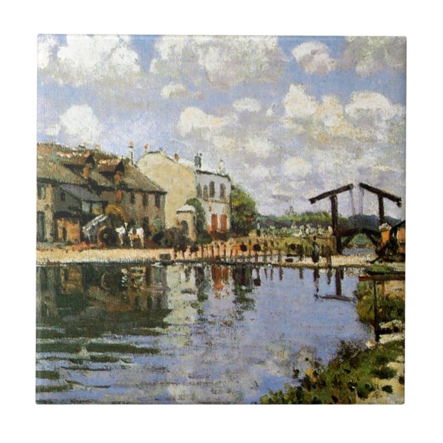 Sisley - Canal Saint Martin, 1872 Kakelplatta (Framsidan)