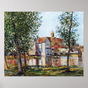 Sisley - Moret-Sur-Loing på morgonen Sol 1888 Poster