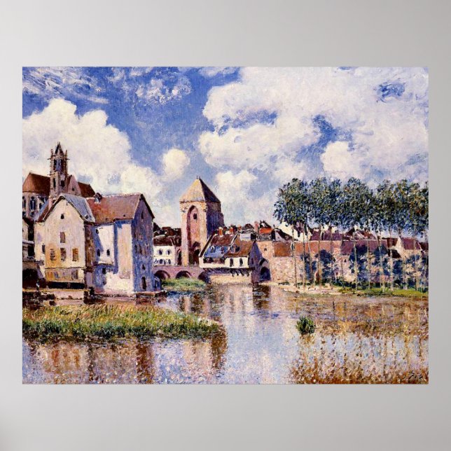 Sisley - Moret-sur-Loing, Port de Bourgogne Poster (Framsidan)