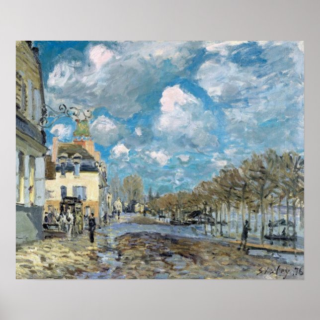 Sisley - Översvämning vid Port-Marly 1876 Poster (Framsidan)