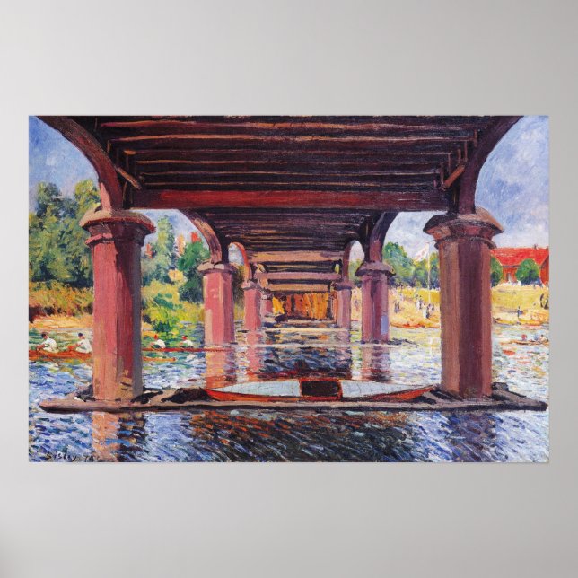 Sisley - Under bron vid Hampton Court 1874 Poster (Framsidan)