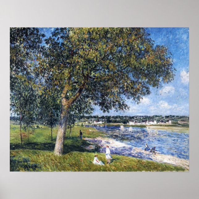 Sisley - Walnut Träd i A Thomery Fält Poster (Framsidan)