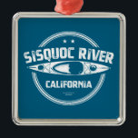 Sisquc River California Kayaking Julgransprydnad Metall<br><div class="desc">Siscocefloden nära Santa Barbara California flyter ungefär 57, 5 sjömil från sitt huvudvatten i San Rafael Wilderness till dess sammanflöde med Cuyama-floden.</div>