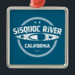 Sisquc River California Kayaking Julgransprydnad Metall<br><div class="desc">Siscocefloden nära Santa Barbara California flyter ungefär 57, 5 sjömil från sitt huvudvatten i San Rafael Wilderness till dess sammanflöde med Cuyama-floden.</div>
