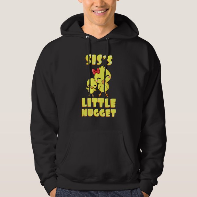 Siss Little Nugget Chicken Sister Syskon Nuggies Hoodie (Framsida)