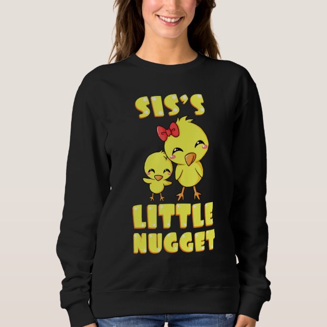 Siss Little Nugget Chicken Sister Syskon Nuggies T Shirt (Framsida)