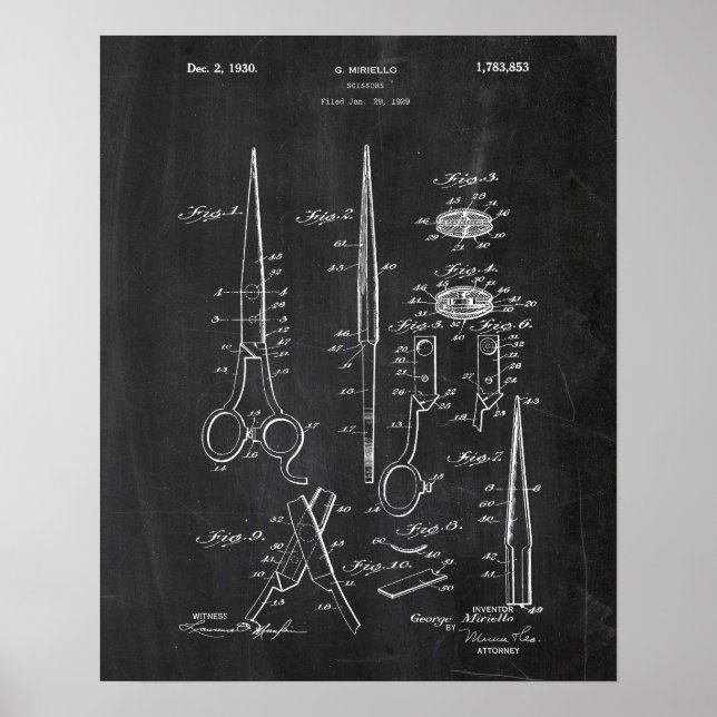 Sissors Patent Poster (Framsidan)