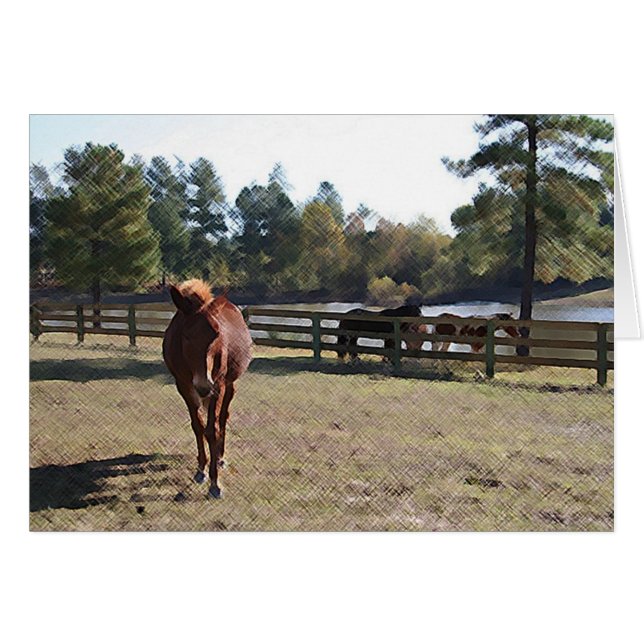 Sissy Mule Card Hälsningskort (Framsidan Horizontal)