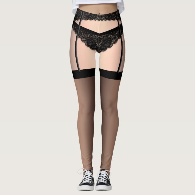 Sissy Snöre Lingerie Chastity Cover Leggings (Framsida)