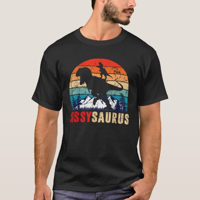 Sissysaurus T Rex Dinosaur Sissy Saurus Funny Moth Shirt (Framsida)