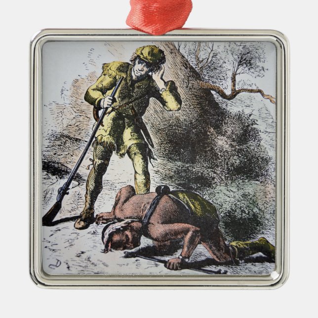 "Sist av mohicansna" vid James Fenimore Cooper (1 Julgransprydnad Metall (Framsidan)