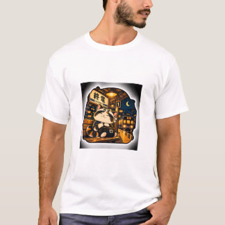 Sist Gång Tåg Katt T-Shirt | Japansk Stationsnatt