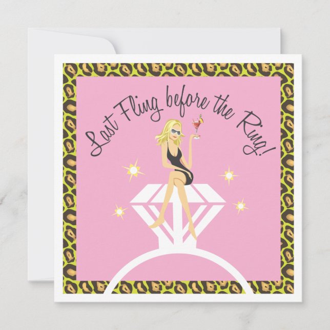 Sist häftig rörelse för den ringBachelorette Inbjudningar (Framsida)