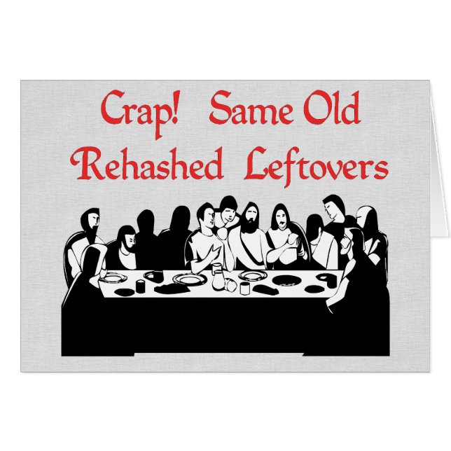 Sist kvällsmålrester hälsningskort (Framsidan Horizontal)