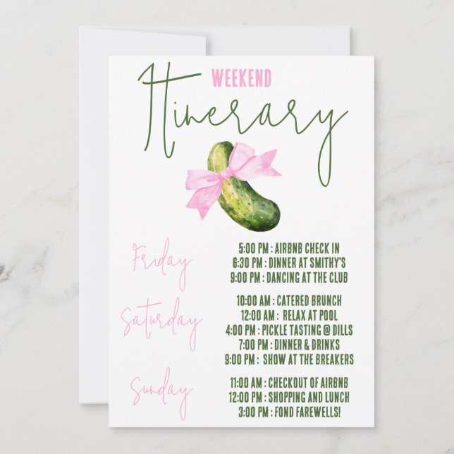 Sist Pickle kommer hon någonsin att trivas med Bac Inbjudningar (Baksida)