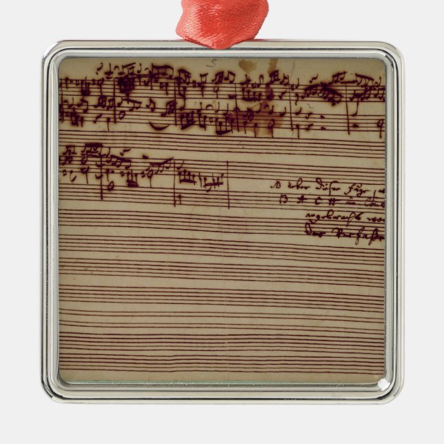 Sist sida av konsten av fuguen, 1740s julgransprydnad metall (Framsidan)