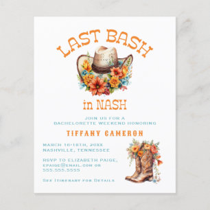 Sista Bash Nash Cowgirl Sista Festen Innan Bröllop Flygblad