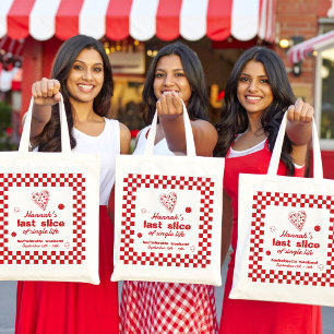 Sista biten pizza möhippa veckoslut fest banner tygkasse