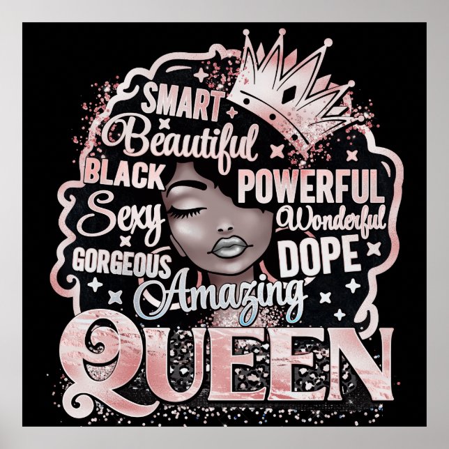 Sista Black Queen Melanin Woman Black Girl Magic Poster (Framsidan)