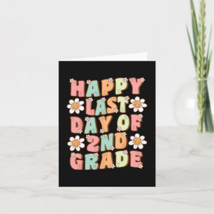 Sista dagen för 2:a Klass Cute Groovy 2:a Klass Te Kort