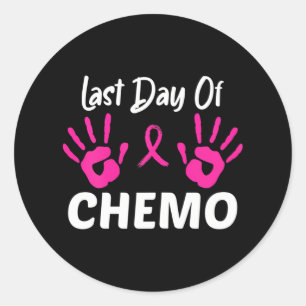 Sista dagen för bröstcancer i samband med chemohan runt klistermärke