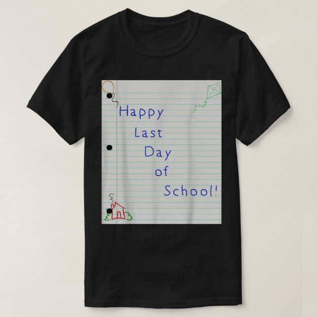 Sista dagen för skolsignering av barn. Autograph T T Shirt (Design framsida)