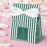 Sista dansen innan ringen grön möhippa presentaskar<br><div class="desc">Fira den blivande bruden i sportig,  elegant stil med denna gröna randiga tennis-favor-box för möhippa,  perfekt för en chic ”Sista svängen innan ringen”-helg.</div>