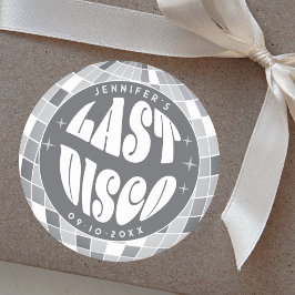 Sista Disco 70-tal Retro Groovy Möhippa Runt Klistermärke