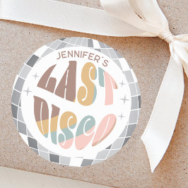 Sista Disco 70-tal Retro Rolig Möhippa Runt Klistermärke