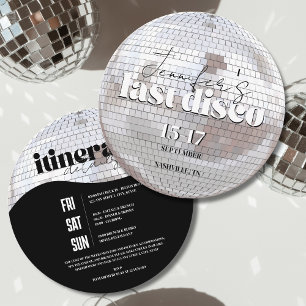 Sista Disco 70-talet Bachelorette Helg Itinerary Inbjudningar