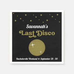 Sista Disco Brud Syster Bröllopsfest Groovy Retro Pappersservett