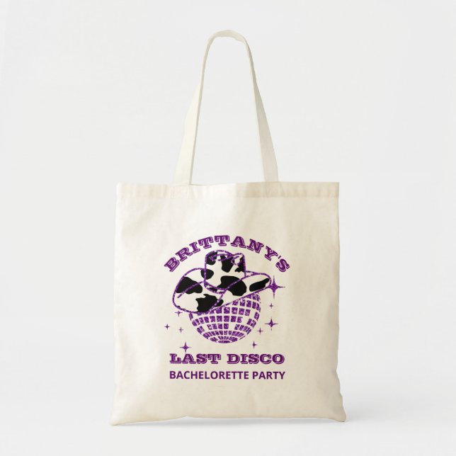 Sista Disco Cowgirl Bachelorette Party Tote Bag Tygkasse (Framsidan)